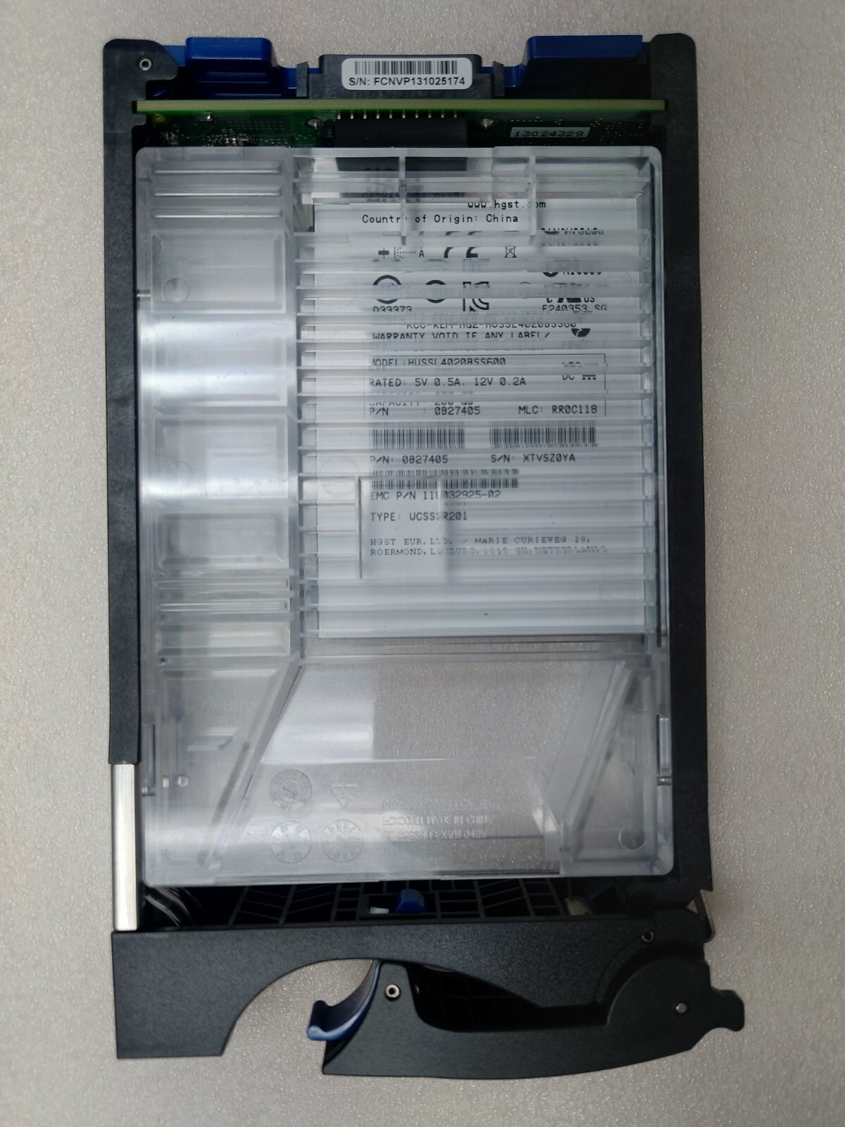 HGST EMC HUSSL4020BSS600 2.5" 200GB SSD SAS w/Caddy (005050779)
