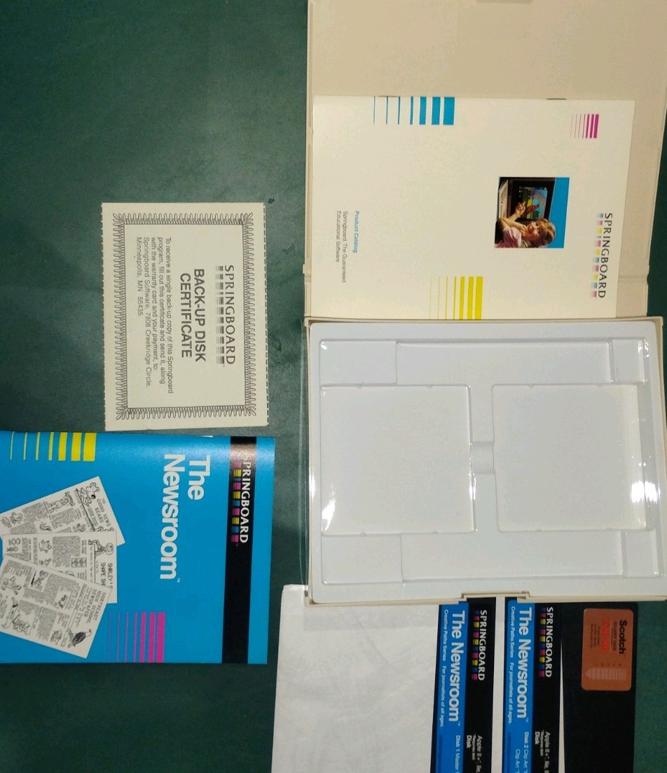 Springboard The Newsroom Apple II IIe IIc software Newspaper vintage