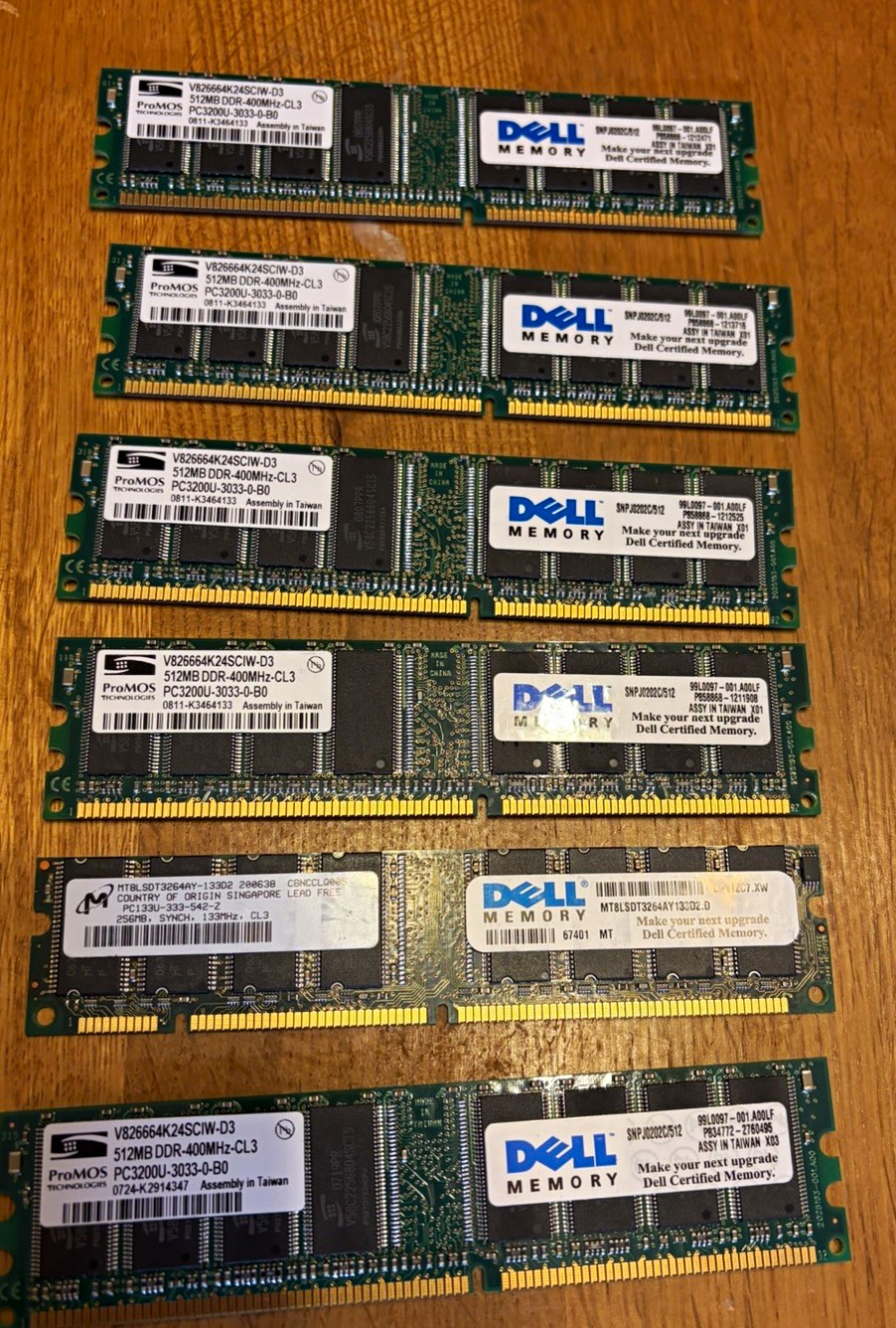 Dell Memory 2.5GB (6x512MB) DDR1 SDRAM PC3200 184-Pin DIMM Non-ECC