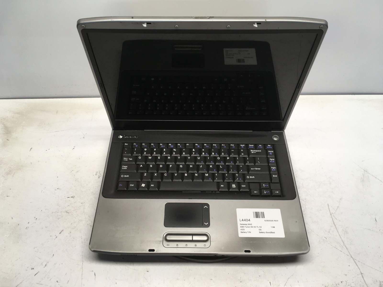 Gateway MA3 AMD Turion 64 X2 TL-52 1600MHz 1 GB NO HDD