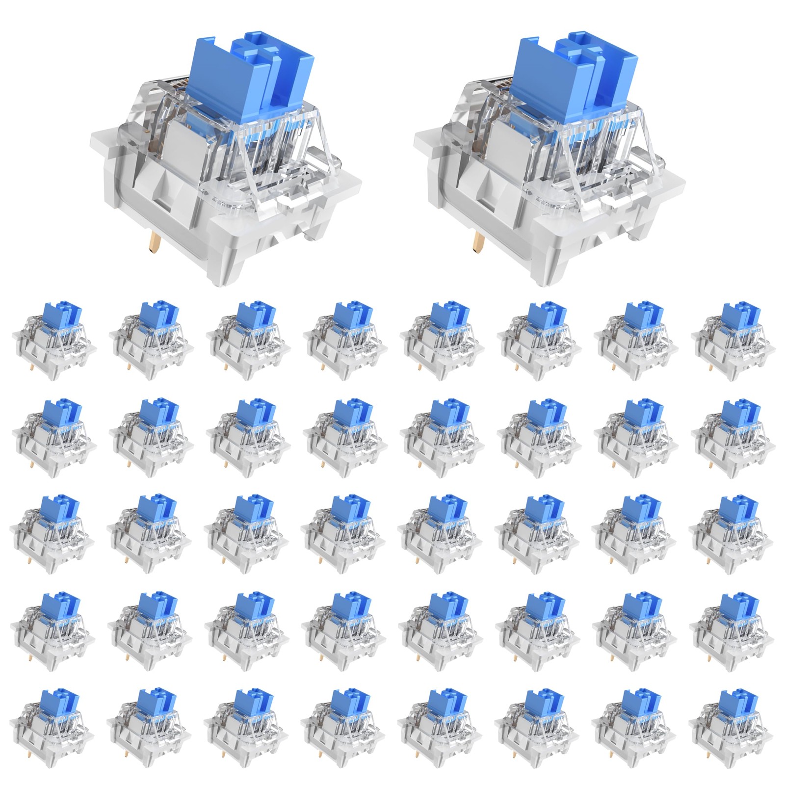 Outemu 90 Pcs Keyboard Clickers for 3D Prints,Clicky Blue Keyboard Switches