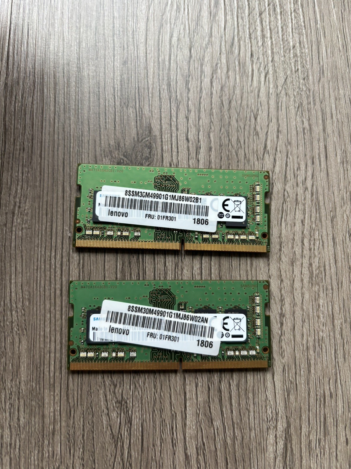 Samsung 16gb (2x 8GB) 1Rx8 PC4-2400T-SA1-11 DDR4 Laptop Memory M471A1K43CB1-CRC