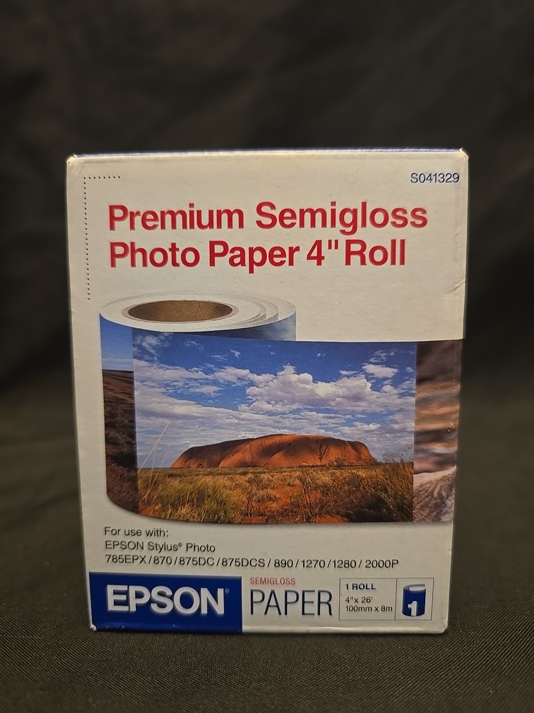 Epson S041329 4in Roll Premium Semigloss Photo Paper, 4" x 26 ft New