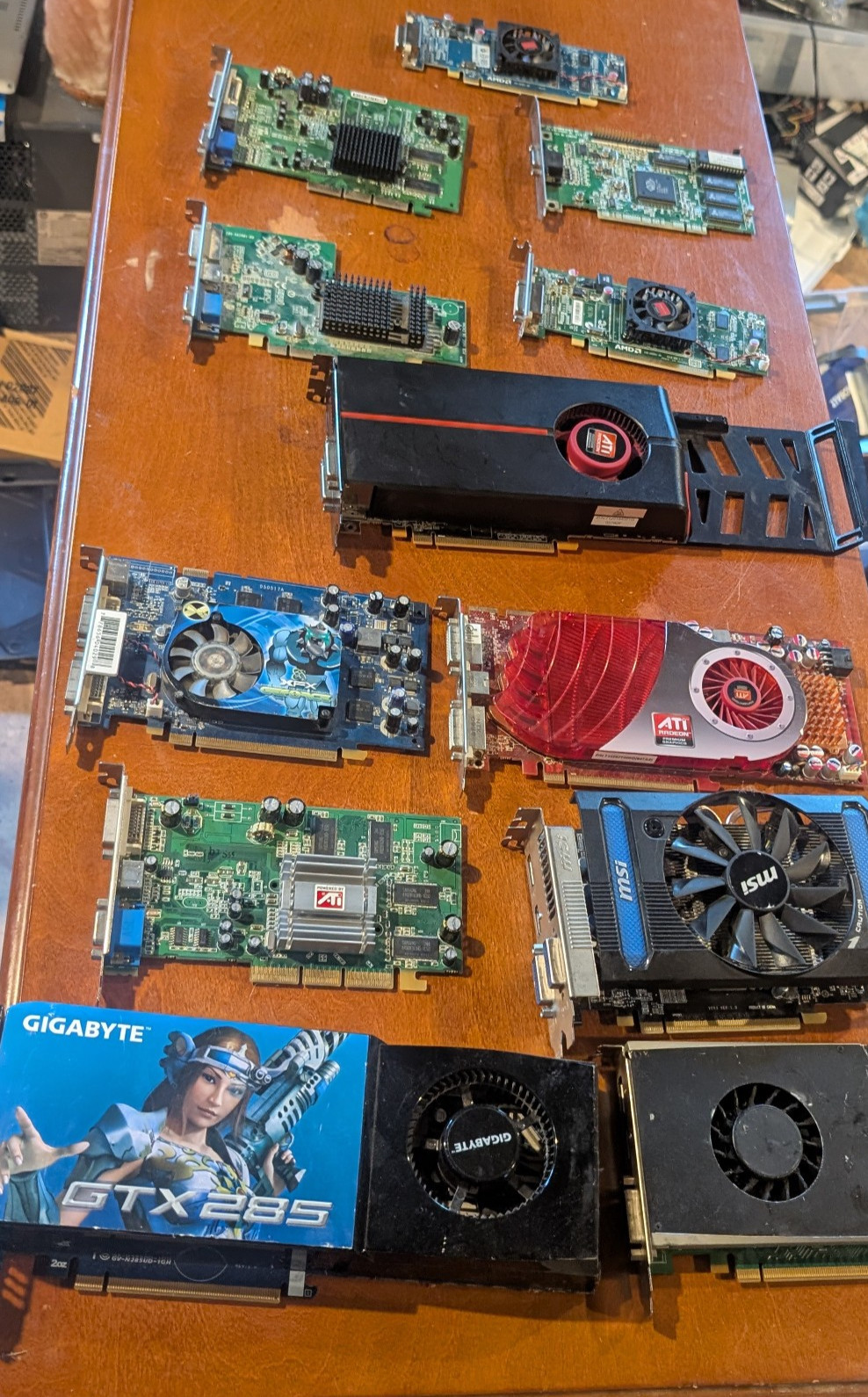 Lot of 12 older video cards - for parts only