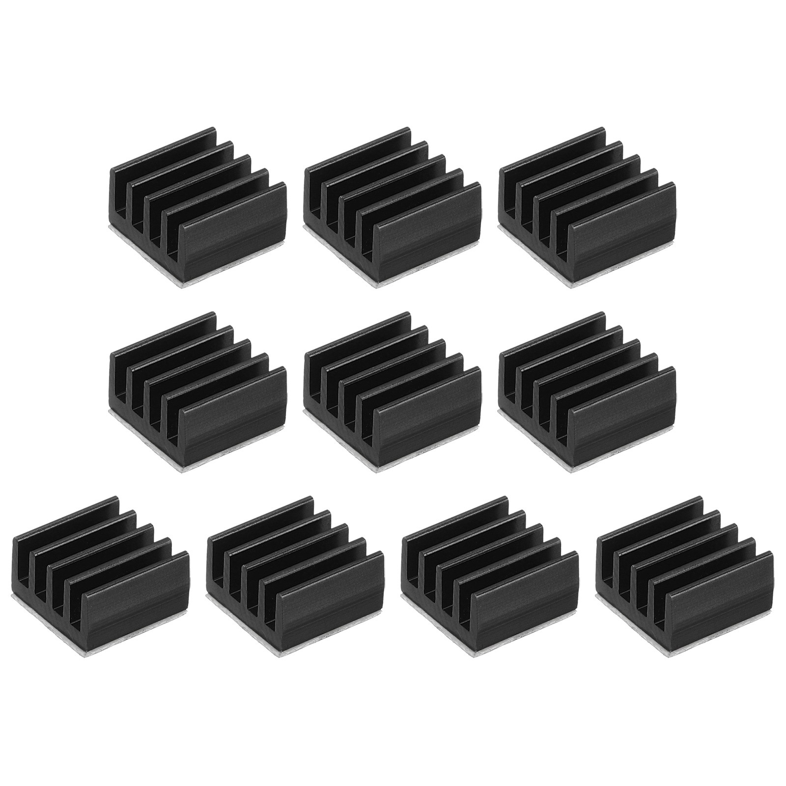 10 Pcs Heatsink 9x9x5mm Aluminum Heat Sink with Thermal Blue Sticker Black
