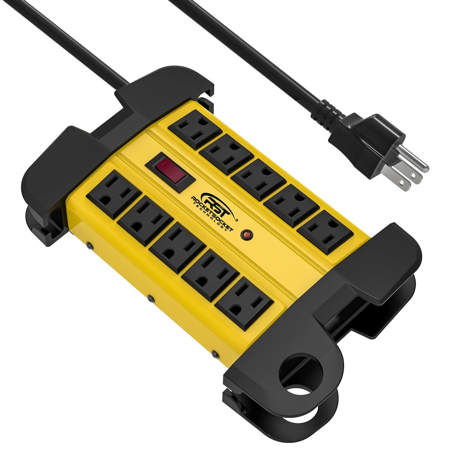 10 Outlet Heavy Duty Power Strip Surge Protector 2800 Joules, 6FT Extension Cord