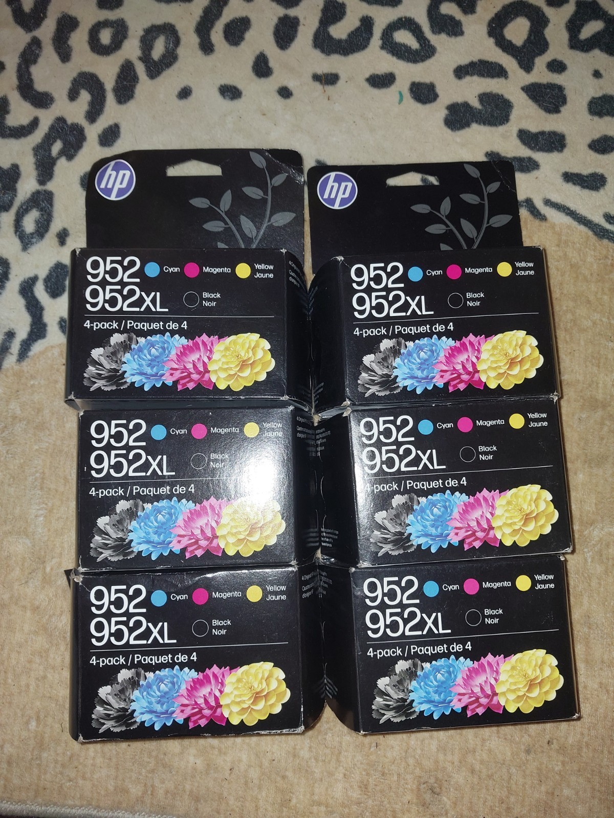 (6) HP 952XL/952 Black High Yield Cyan Magenta Yellow Ink Cartridge 4 Pack