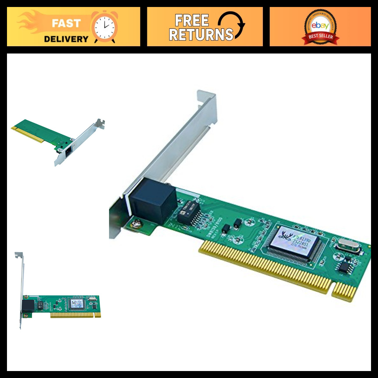10/100Mbps PCI Ethernet Network Card Adapter - RJ45 LAN Wired NIC, RTL8139D
