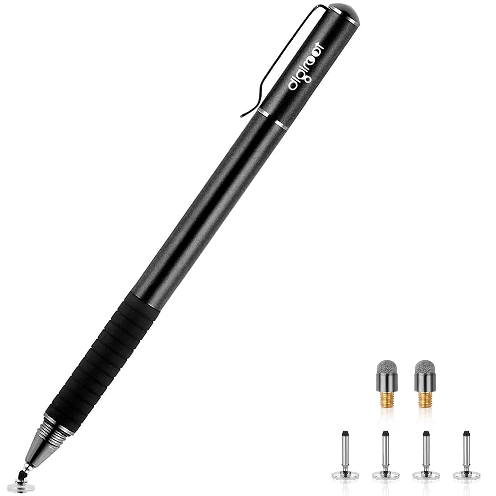 Digiroot Universal Stylus,[2-in-1] Disc Stylus Pens for All Touch Black