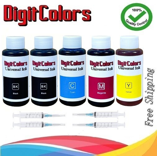 5x100ml bulk refill ink for Canon HP Lexmark Brother Dell Printer 4 colors