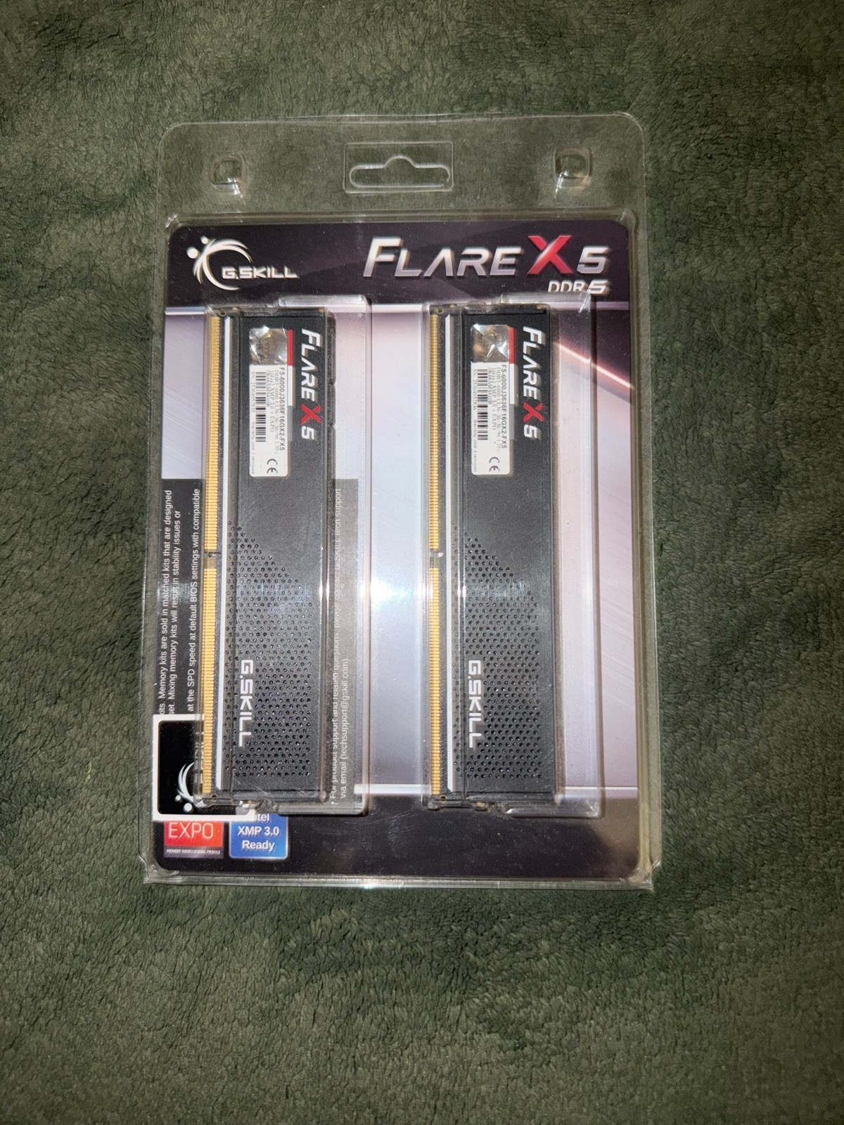 G.Skill Flare X5 32GB (2x16GB) DDR5-6000 CL36 AMD EXPO Desktop RAM Kit - Black