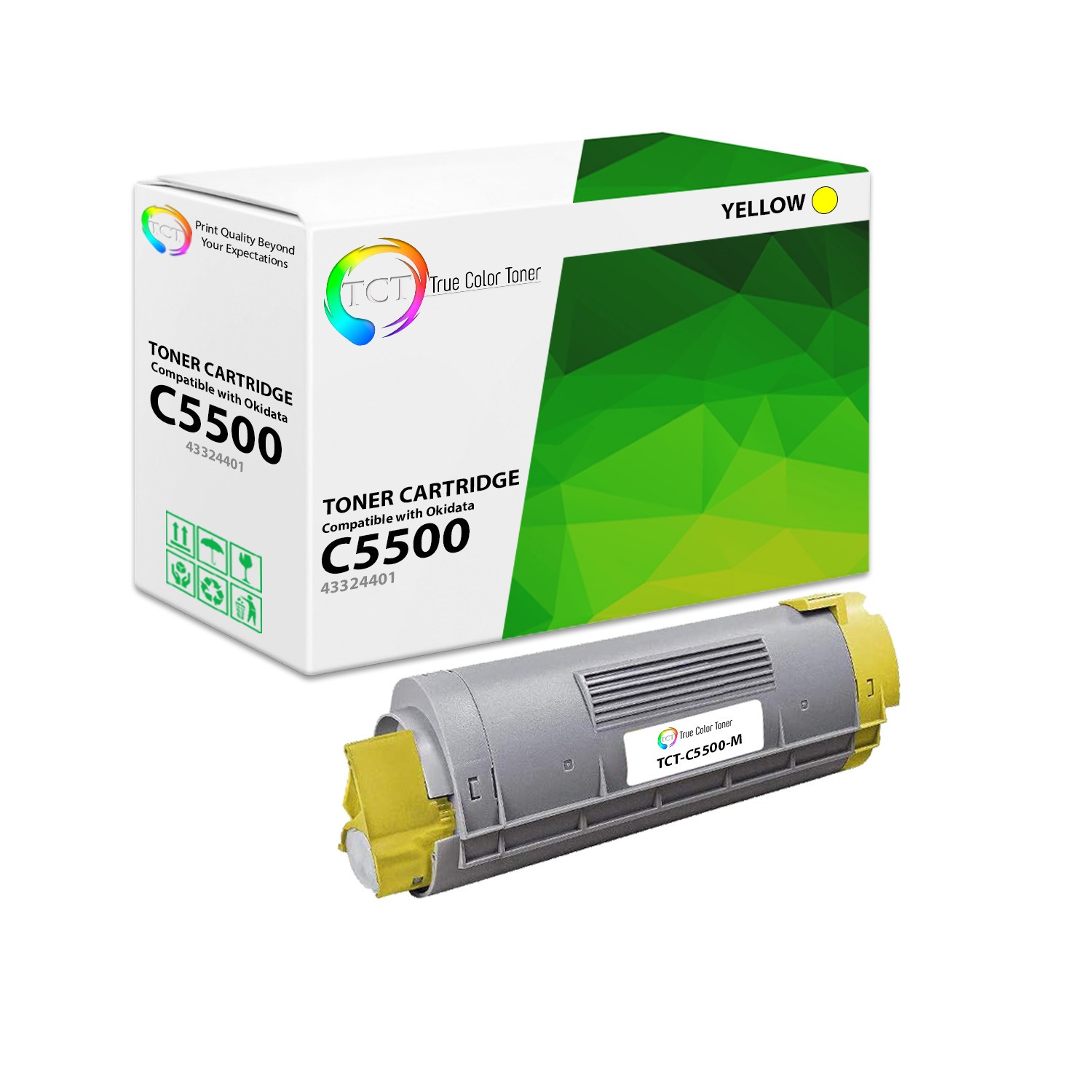 TCT Premium C5500 Yellow for Okidata C5500 C5650 C5800 Compatible Toner