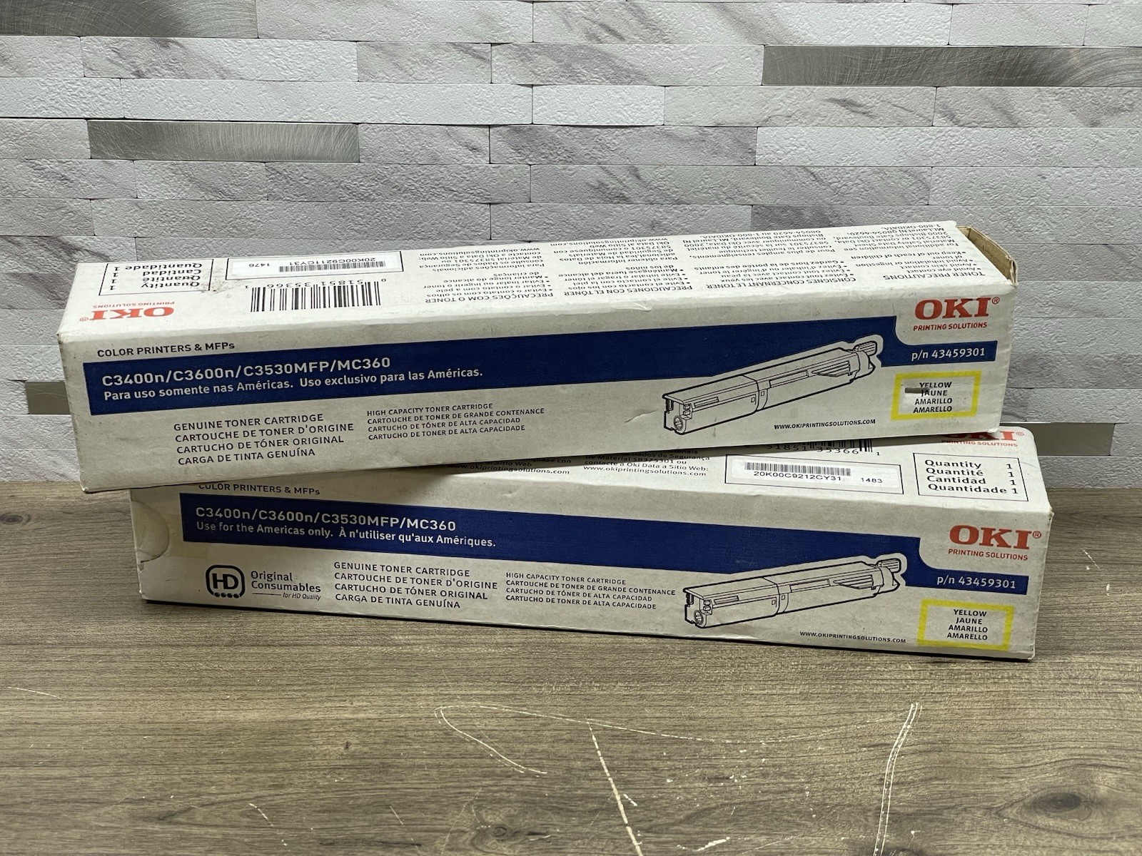 2 Okidata 43459301 High-capacity Toner Cartridges C3400n/C3530MFP/C3600n/MC360