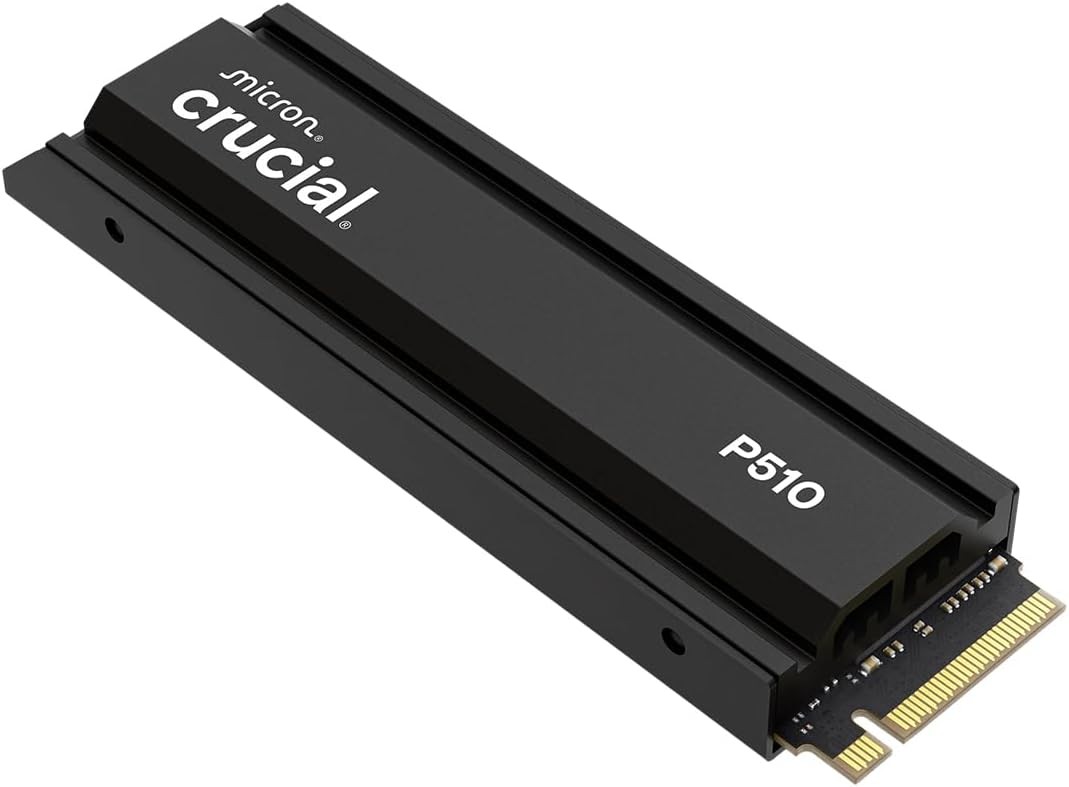 Crucial P510 1TB PCIe Gen5 NVMe M.2 SSD with Heatsink, Up to 11,000MB/s