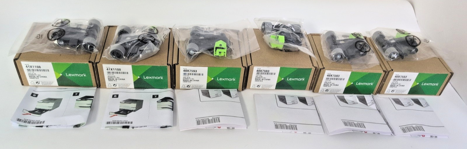 LOT OF 6 LEXMARK,  2 41X1108, 4 40X7593