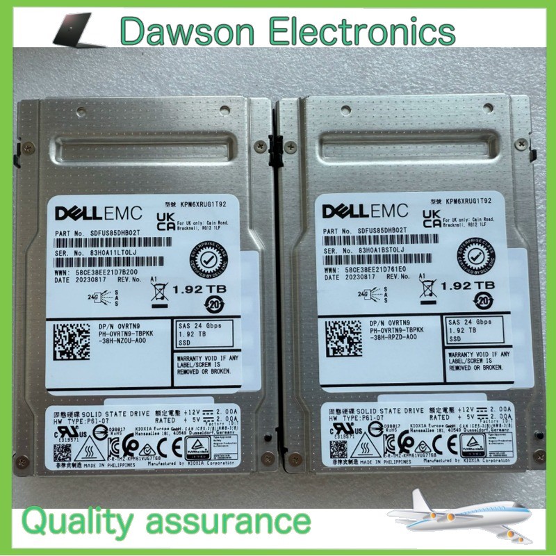VRTN9 0VRTN9 Dell 1.92TB SAS Read Intensive 2.5in 24GB/s SSD G14 15 16 Tray New