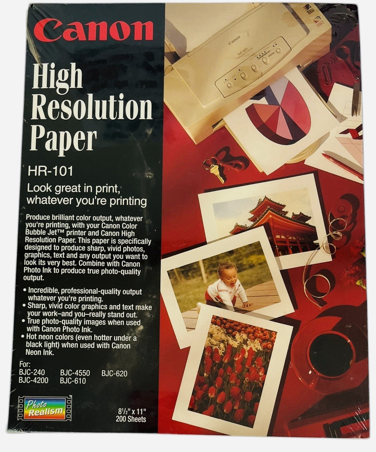 Vintage Canon Inkjet High Resolution Paper HR-101 White 200 Sheets -New/Sealed