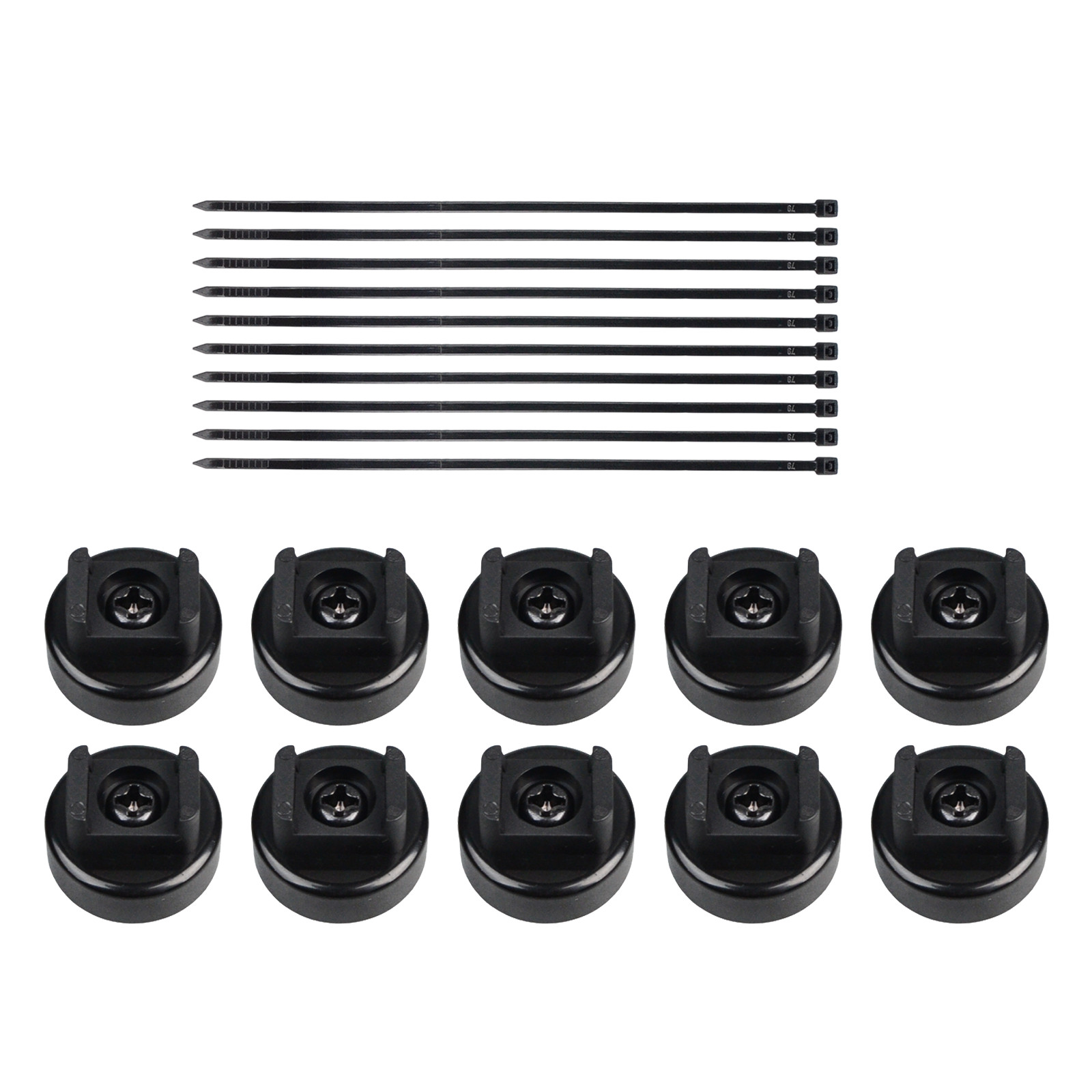 10/12/15Pcs Magnetic Wire Harness Cable Tie Mounts Fixing Clips with Zip Ties