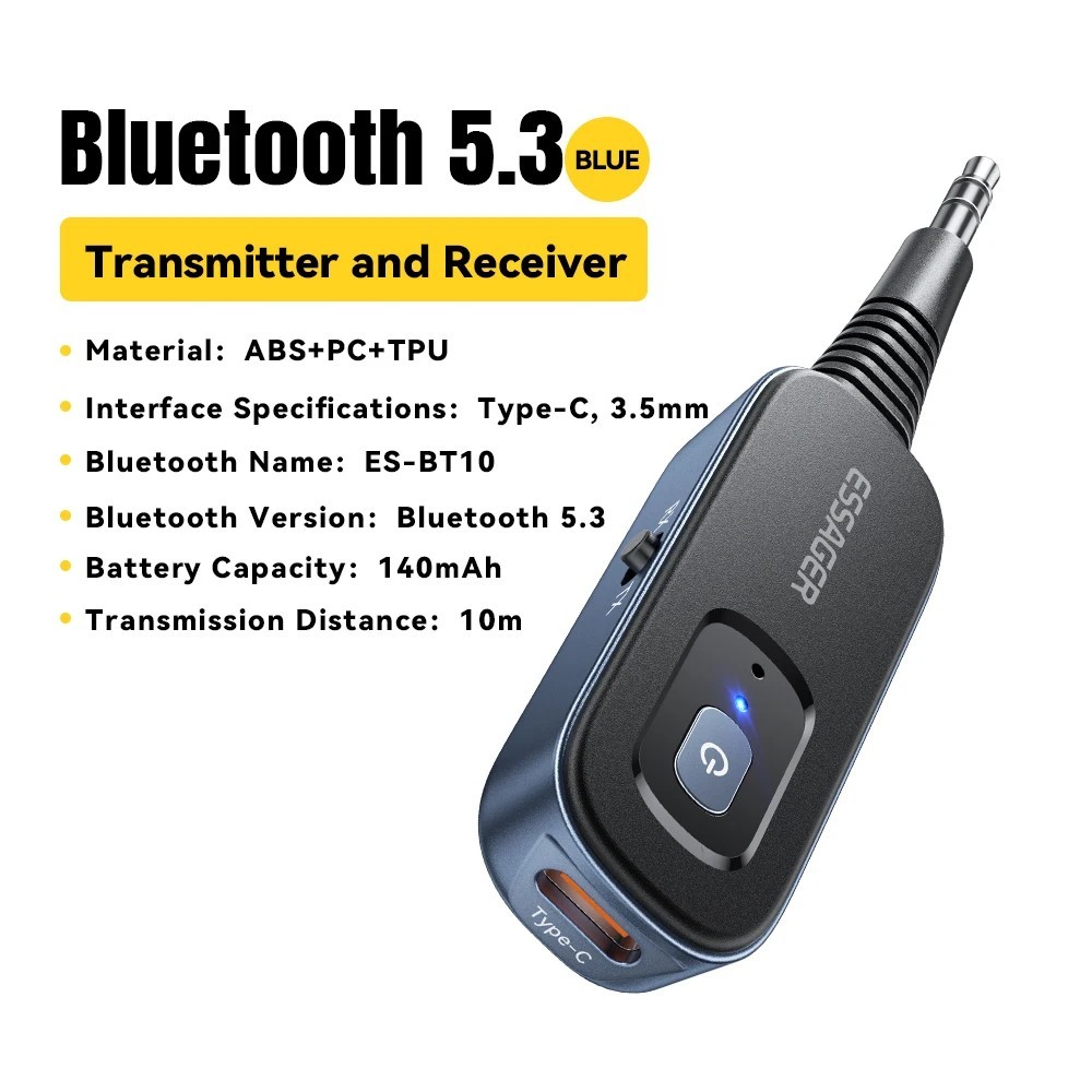 2-in-1 Bluetooth Audio Receiver Transmitter Wireless Bluetooth 5.1 3.5mm AUX