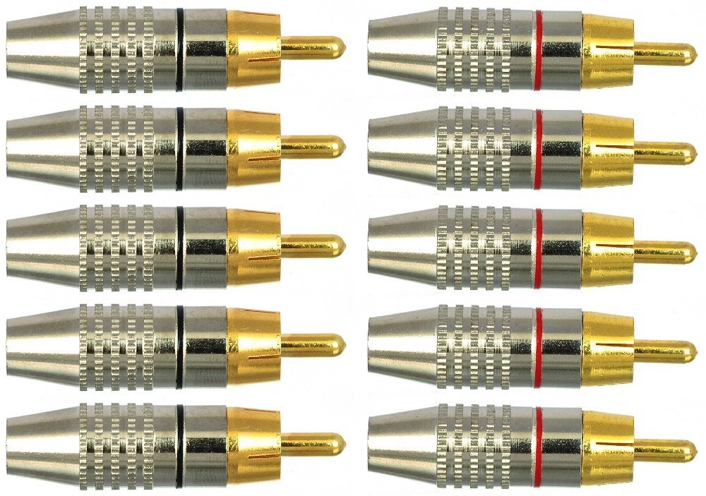 CESS RCA Plug Solder Gold Audio Video Connectors (10 Pack)