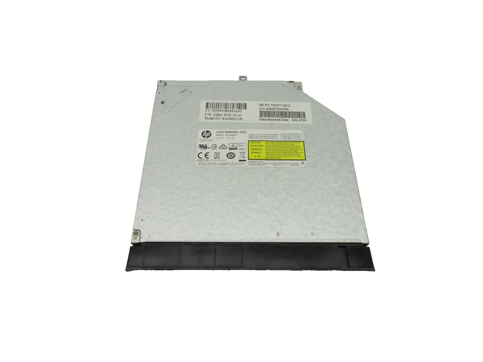 HP 15-ay Series 15.6" Genuine CD/DVD/RW Burner Writer Drive DU-8A6SH 858505-001