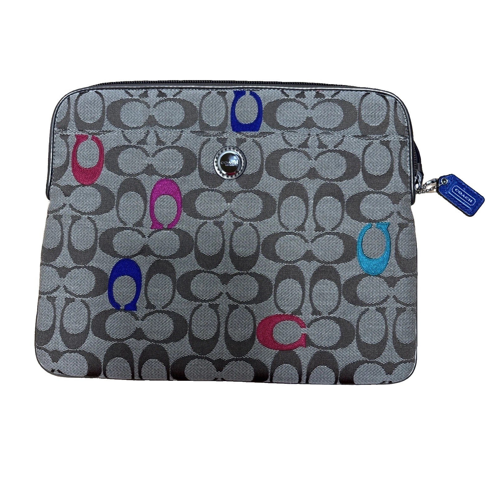 Coach Poppy Embroidered 63063 Signature Universal Tablet IPAD Sleeve Case Logo
