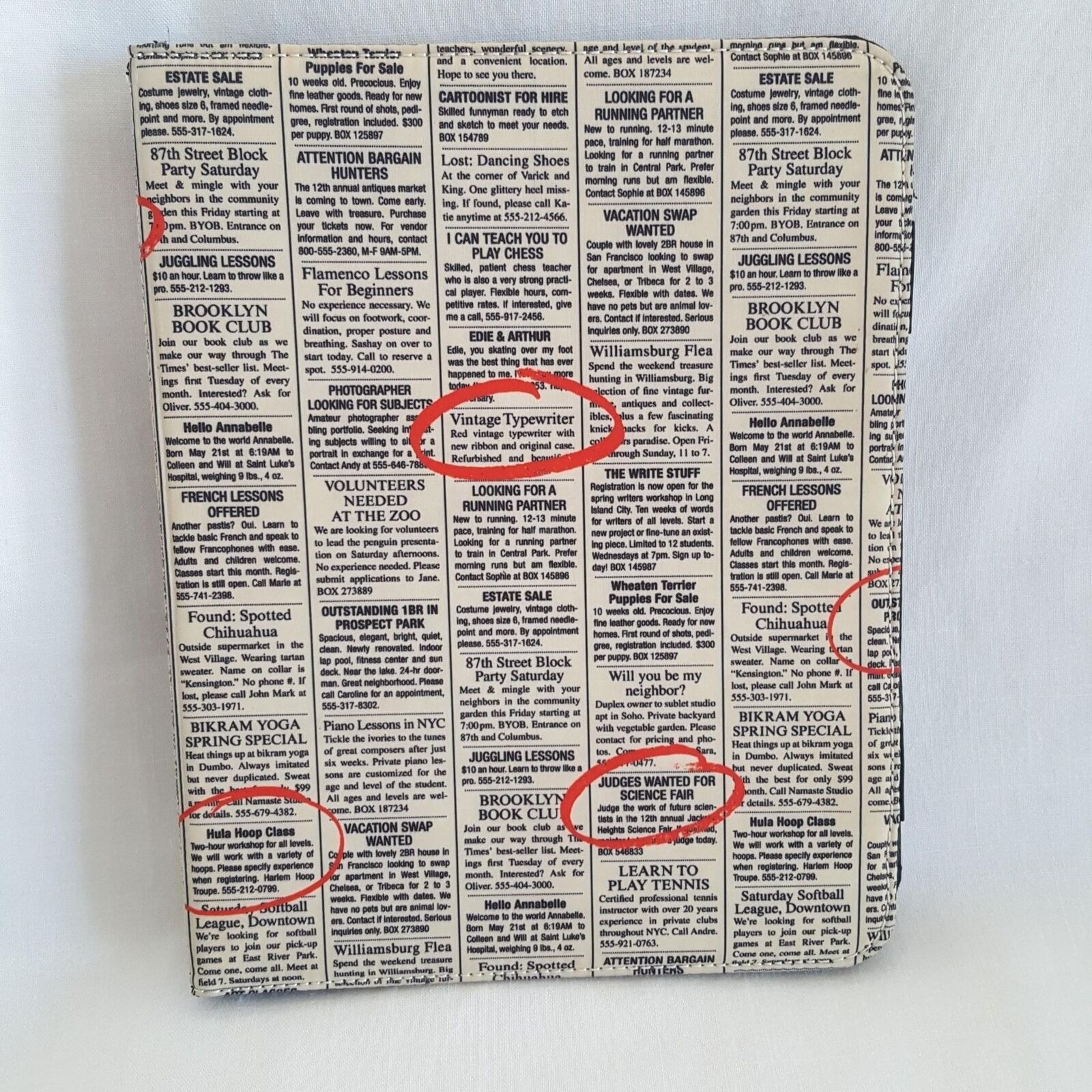 Kate Spade New York Newspaper Print Black Tablet Folio Case
