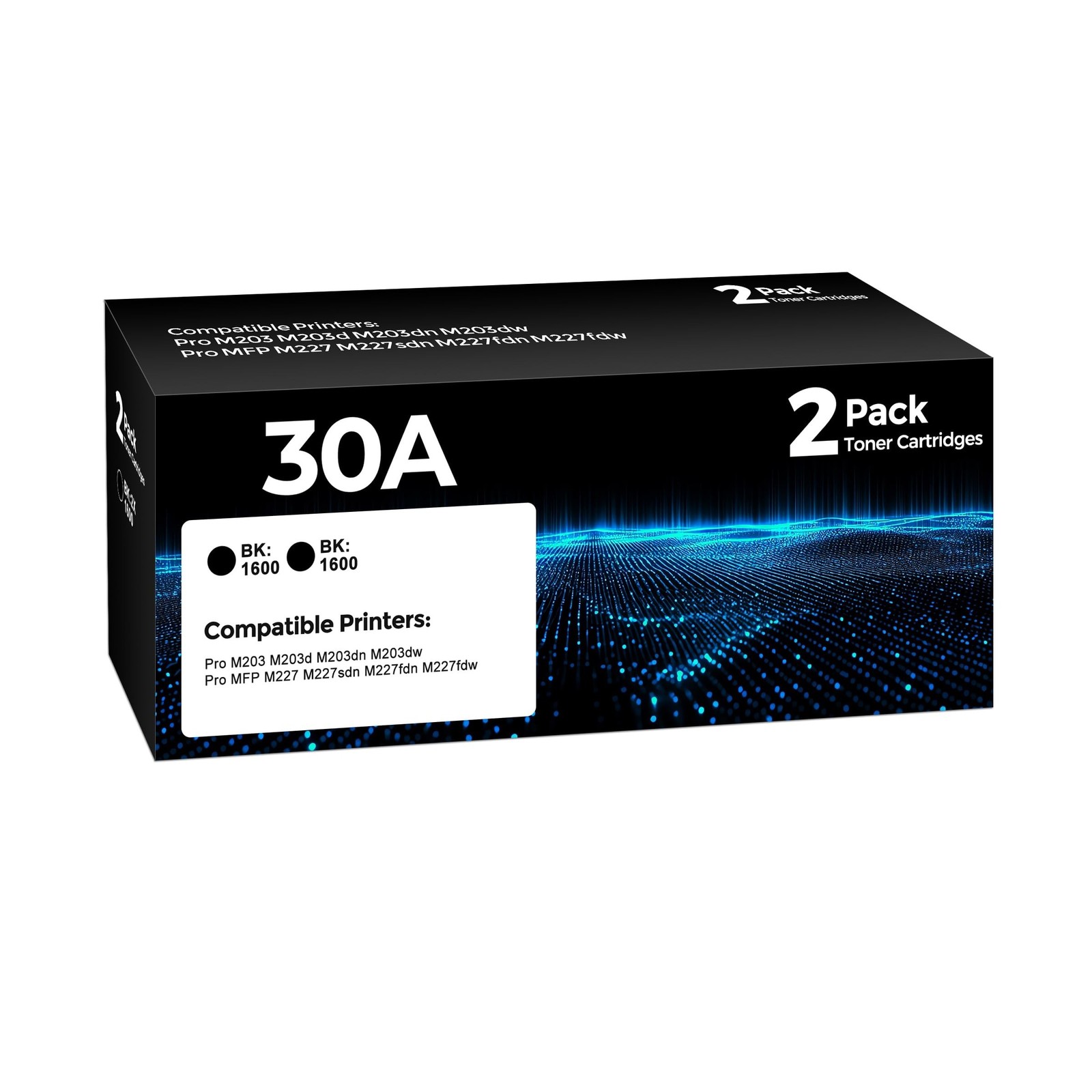 30A 230A Toner Cartridge Black 2 Pack Compatible for HP 30A CF230A 30X CF230X...