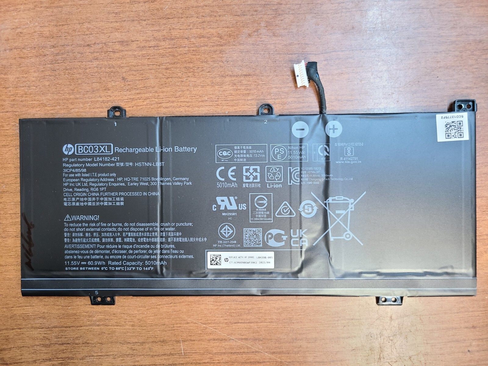 ORIGINAL HP PRO C640 CHROMEBOOK 11.55V 60.9Wh LI-ION BATTERY L84182-421 BC03XL