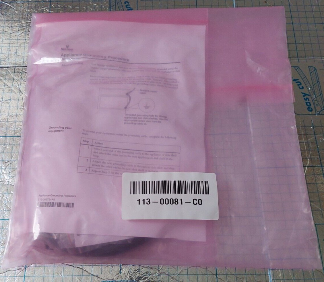 Netapp 113-00081-C0 Appliance Grounding Kit Server Rack Cable 3M Screws Wrist