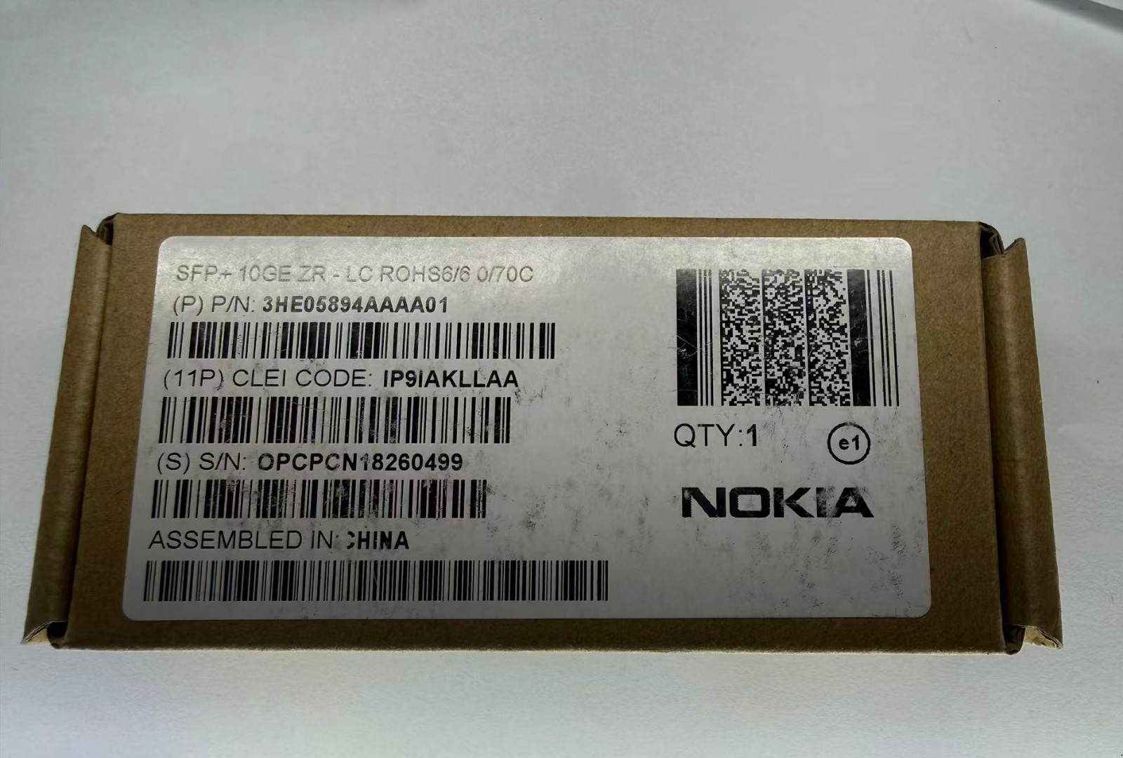 Nokia 3HE05894AAAA01 SFP+ 10GE ZR-LC 10G 80km Optical Transceiver IP9IAKLLAA