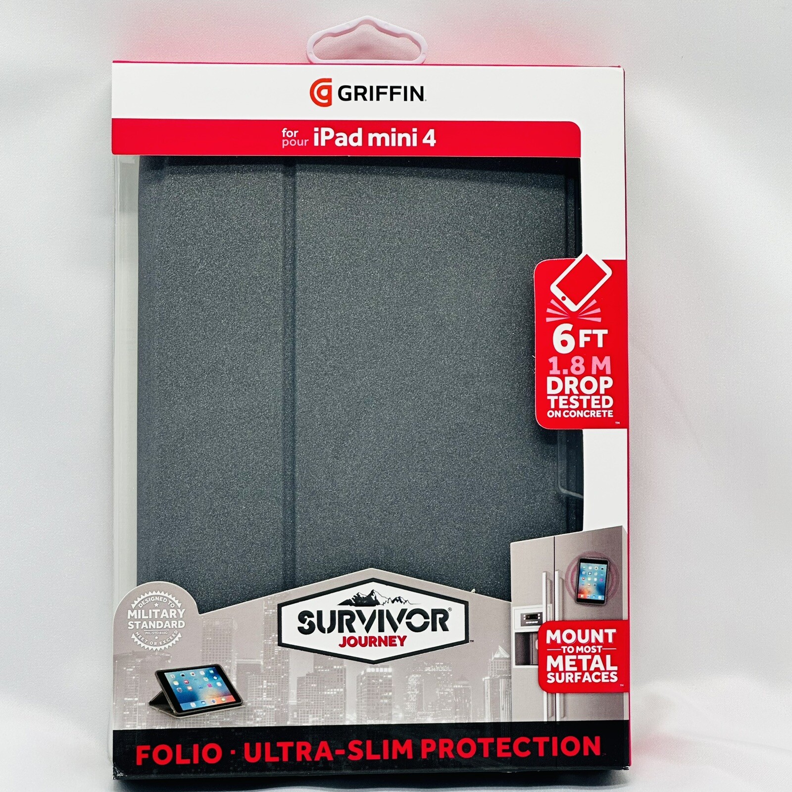 Griffin Survivor Journey  Folio Case ultra-slim Ipad Mini 4 Silver