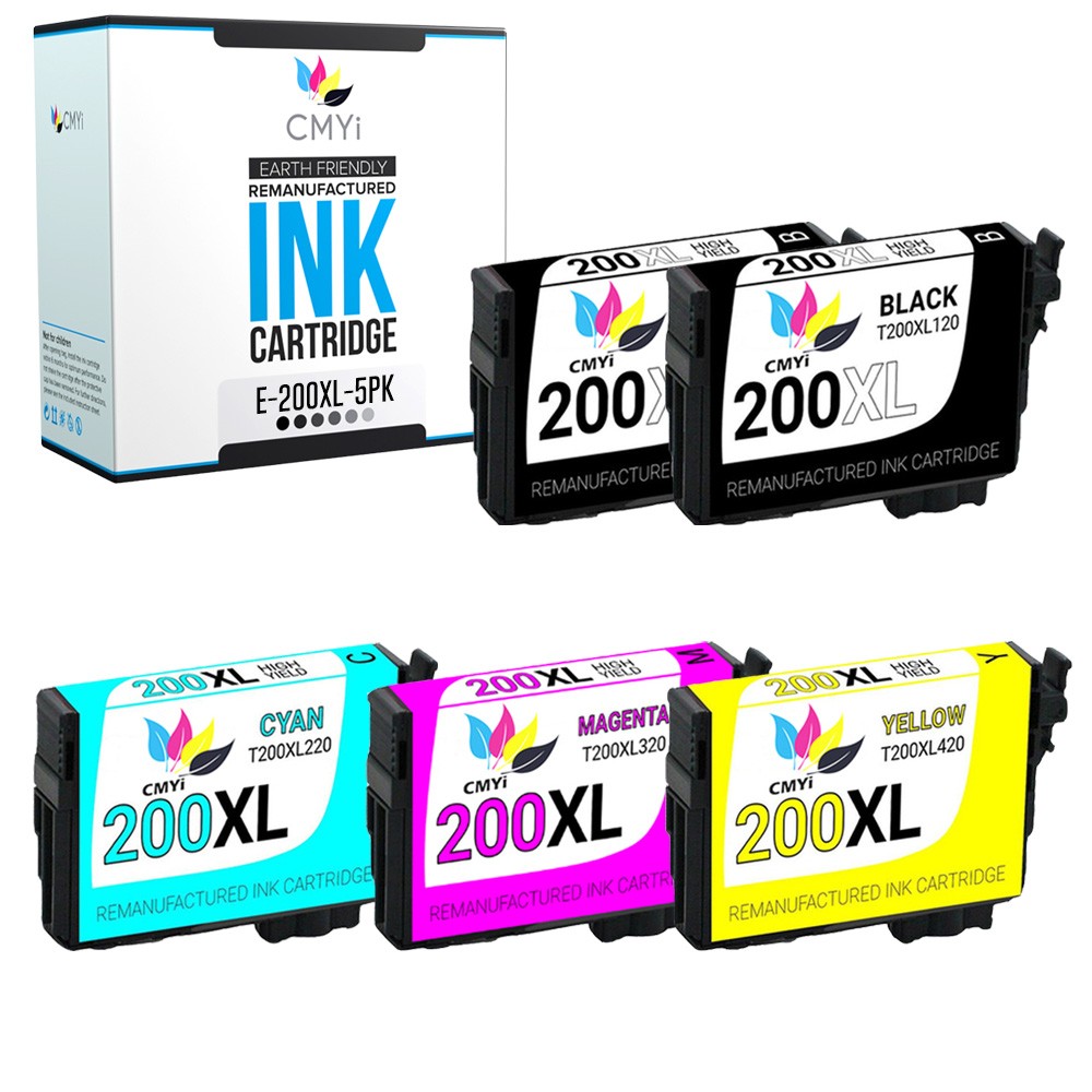 CMYi 5PK Replacement 200XL Printer Ink for Epson Expression XP-310 XP-400 XP-410