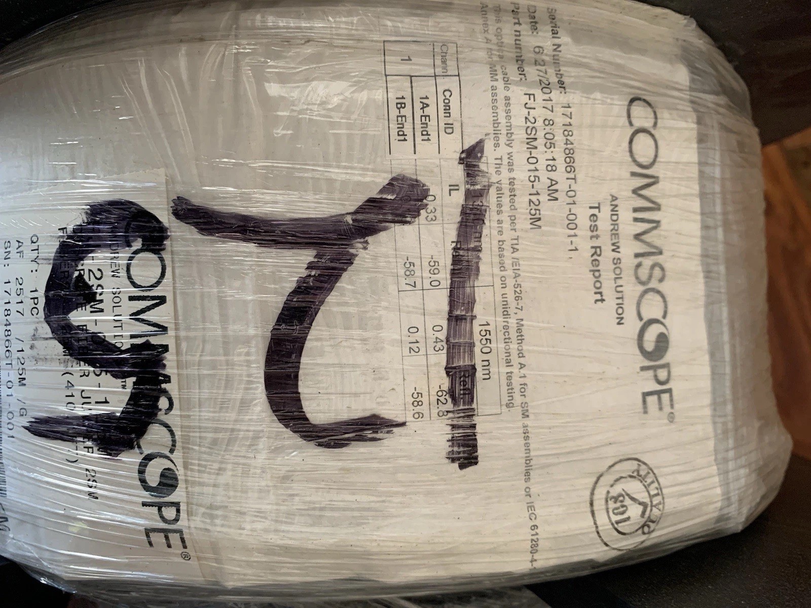 New Commscope FJ-2SM-015-125M 125m Ruggedized LC-LC SM Duplex FTTA 2-Fiber