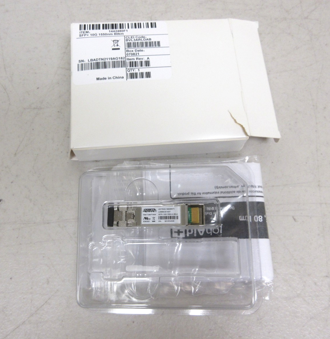 ADTRAN 1442480F1 SFP+ 10G 1550nm 80km LX4004IDH-ADT