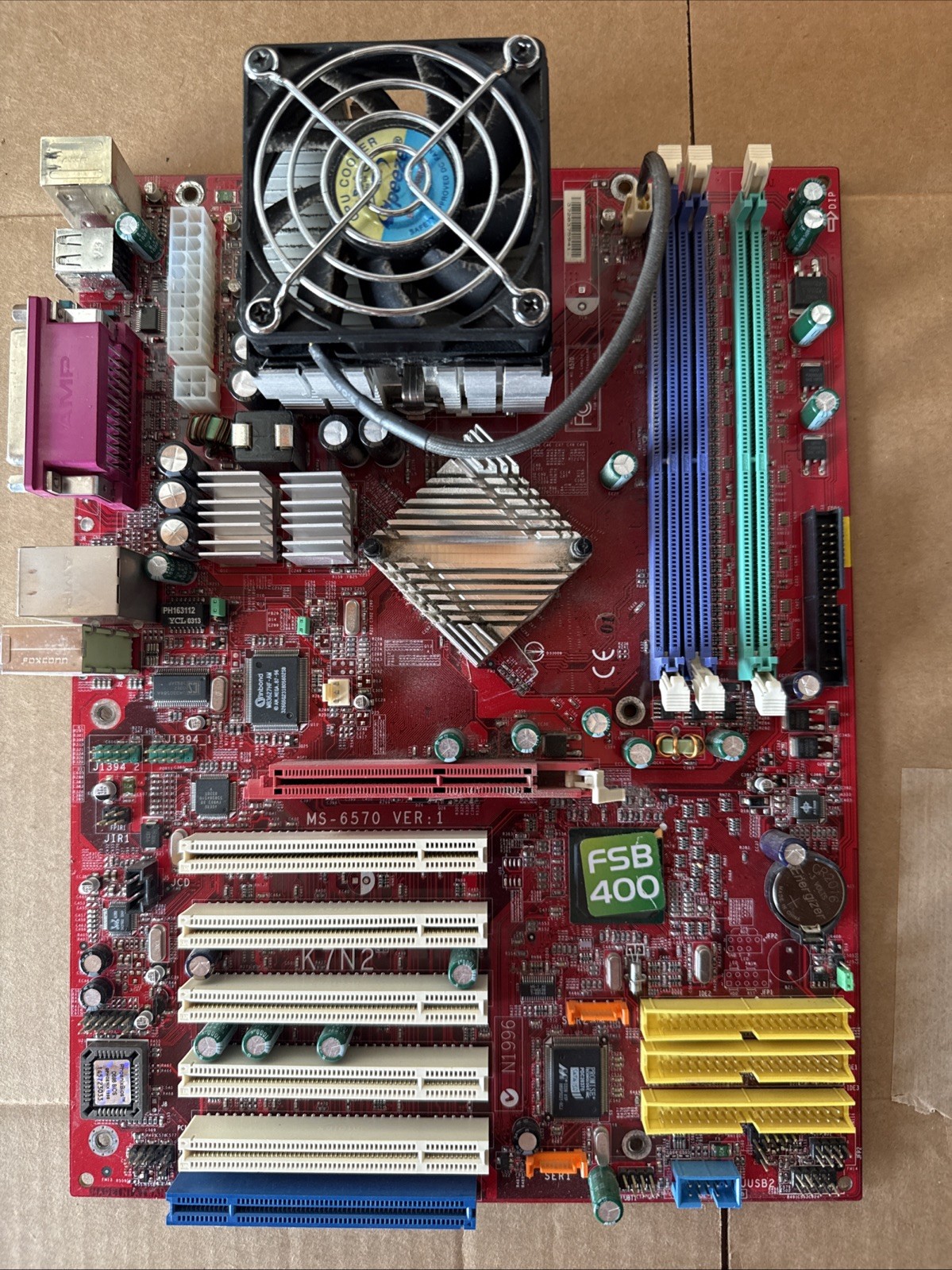 VINTAGE MOTHERBOARD MSI FSB400 MS-6570 VER:1 K7N2 SOCKET 462 DDR AGP PCI Untest