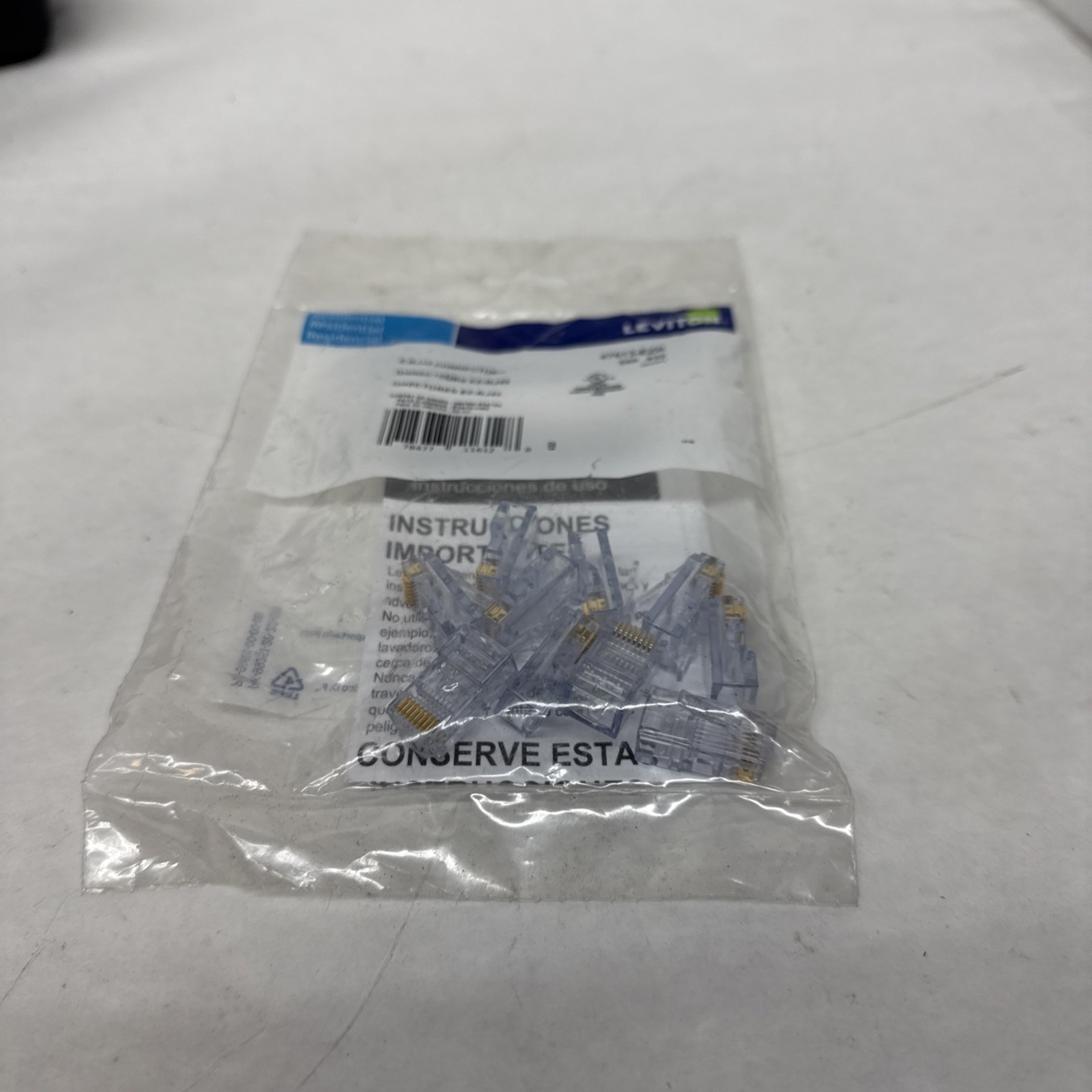 New Leviton 47613-EZR Ez-RJ45 Connector Bag Of 10 Count