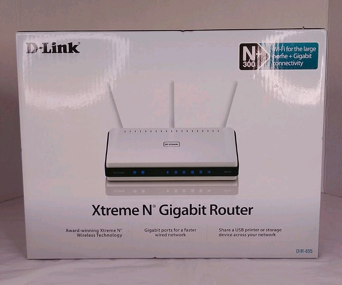 D-Link Premium DIR-655 Xtreme N Gigabit Router Open Box Complete Bundle Kit