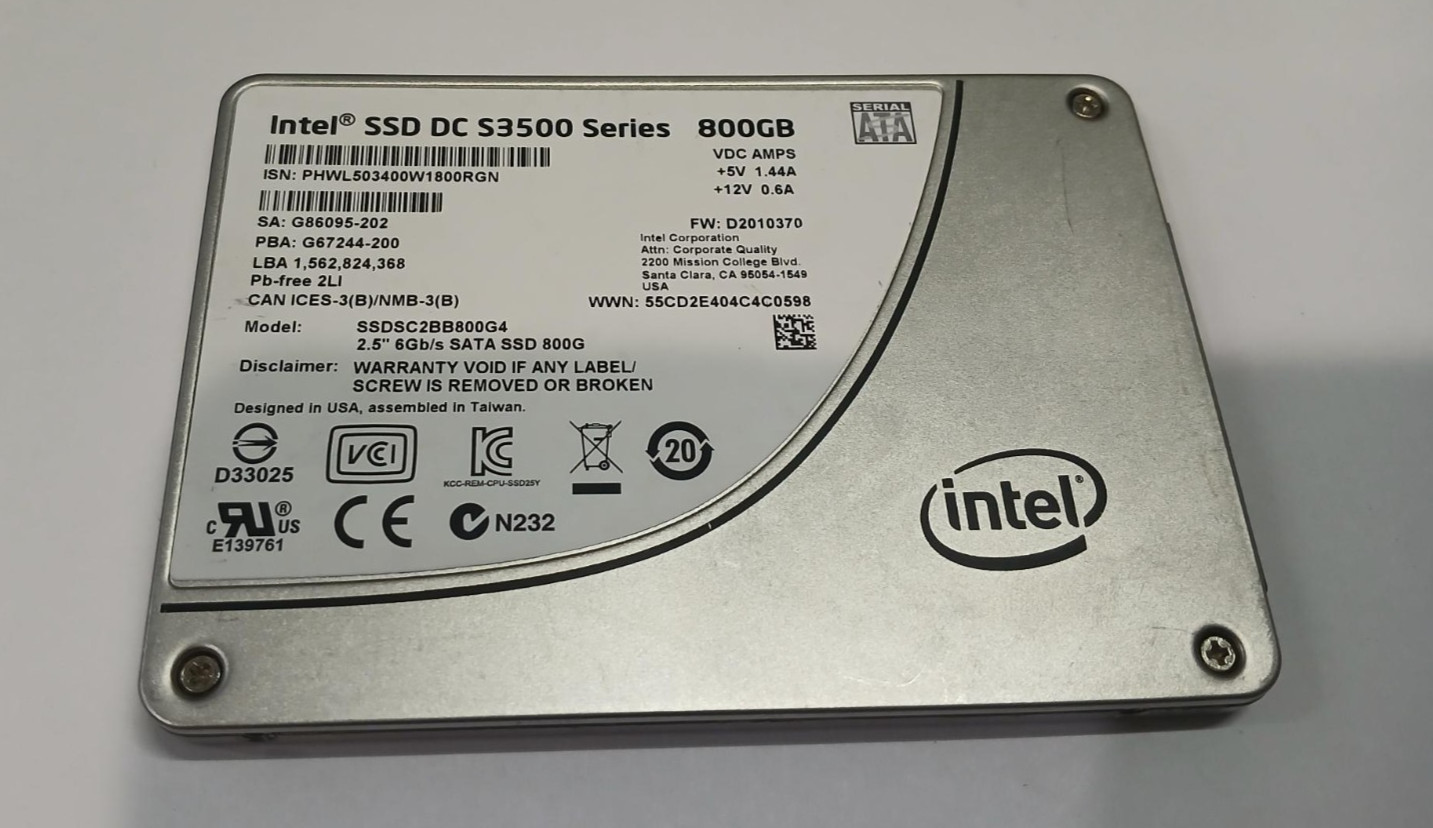 Intel DC S3500 SSDSC2BB800G4 800GB 2.5" SATA Solid State Drive