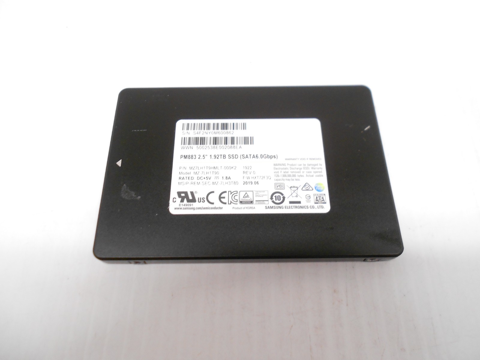 Samsung PM883 1.92TB SSD SATA 2.5" Server Laptop Desktop PC Hard Drive 2TB Dell
