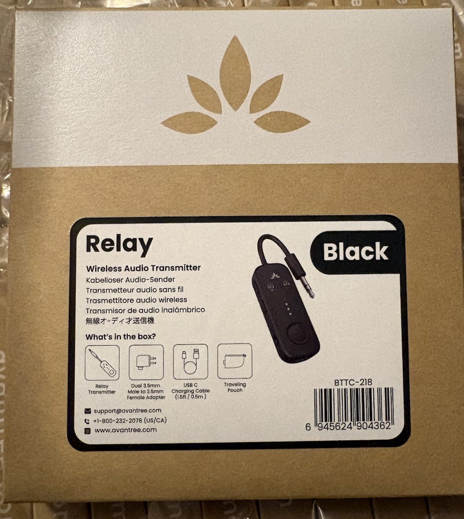 Avantree Relay - Premium Airplane Bluetooth Adapter with Advanced Qualcomm - New