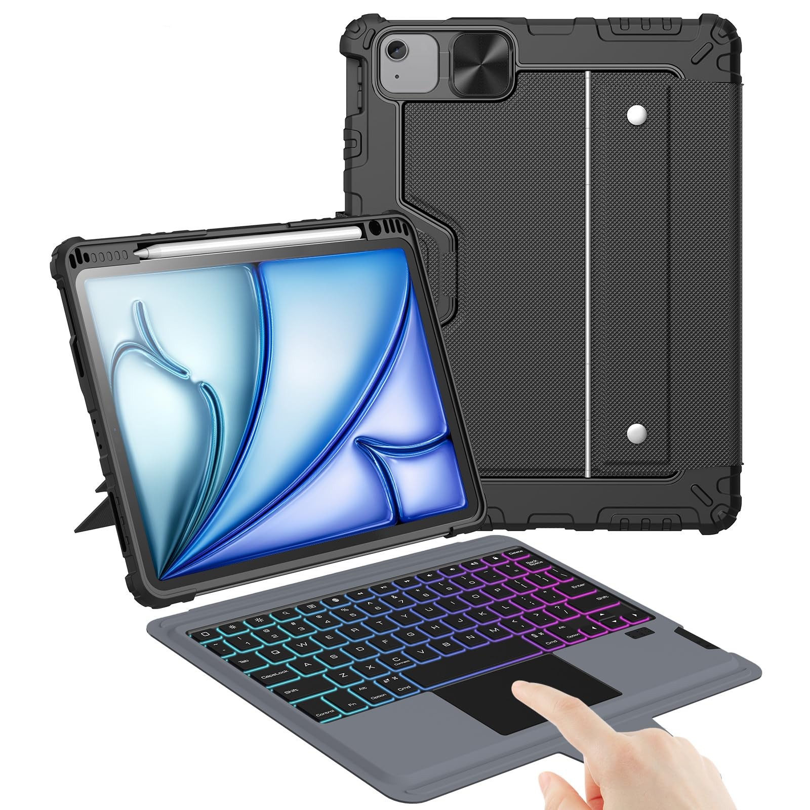 Nillkin iPad Air 11 M2 2024 Pro 11 Detachable Backlit Keyboard Trackpad Case