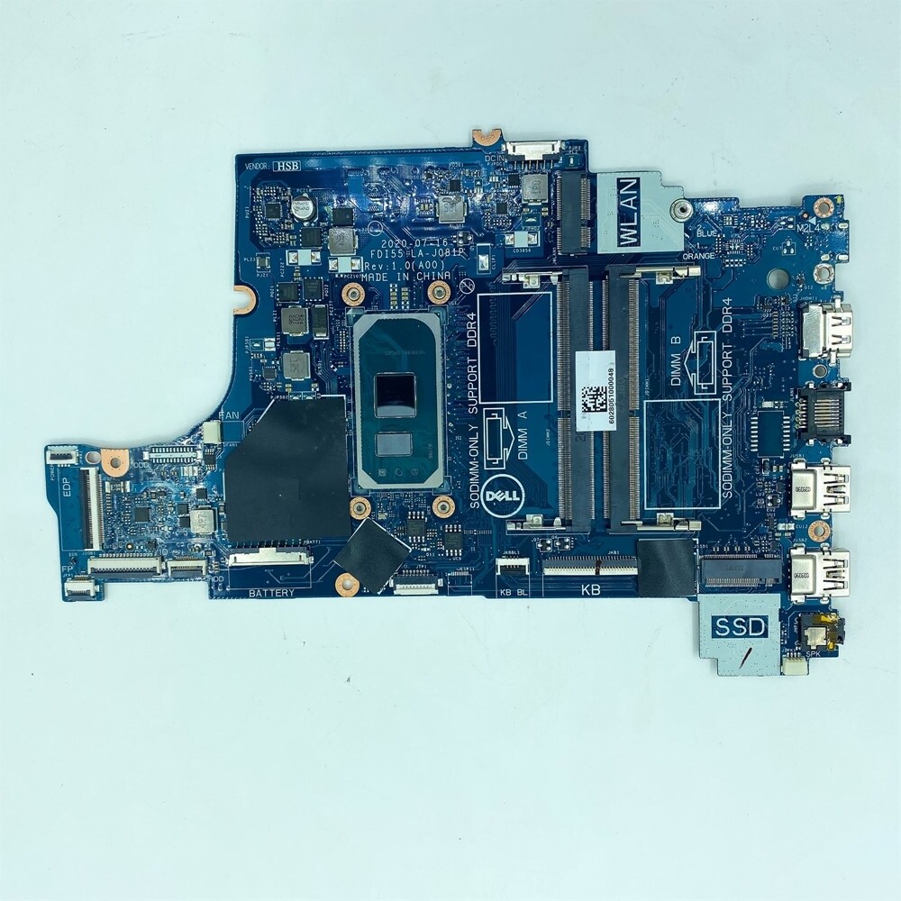 For Dell 3493 I3-1005G1 CPU LA-J081P 0790WT/ 0TW31C Laptop Motherboard