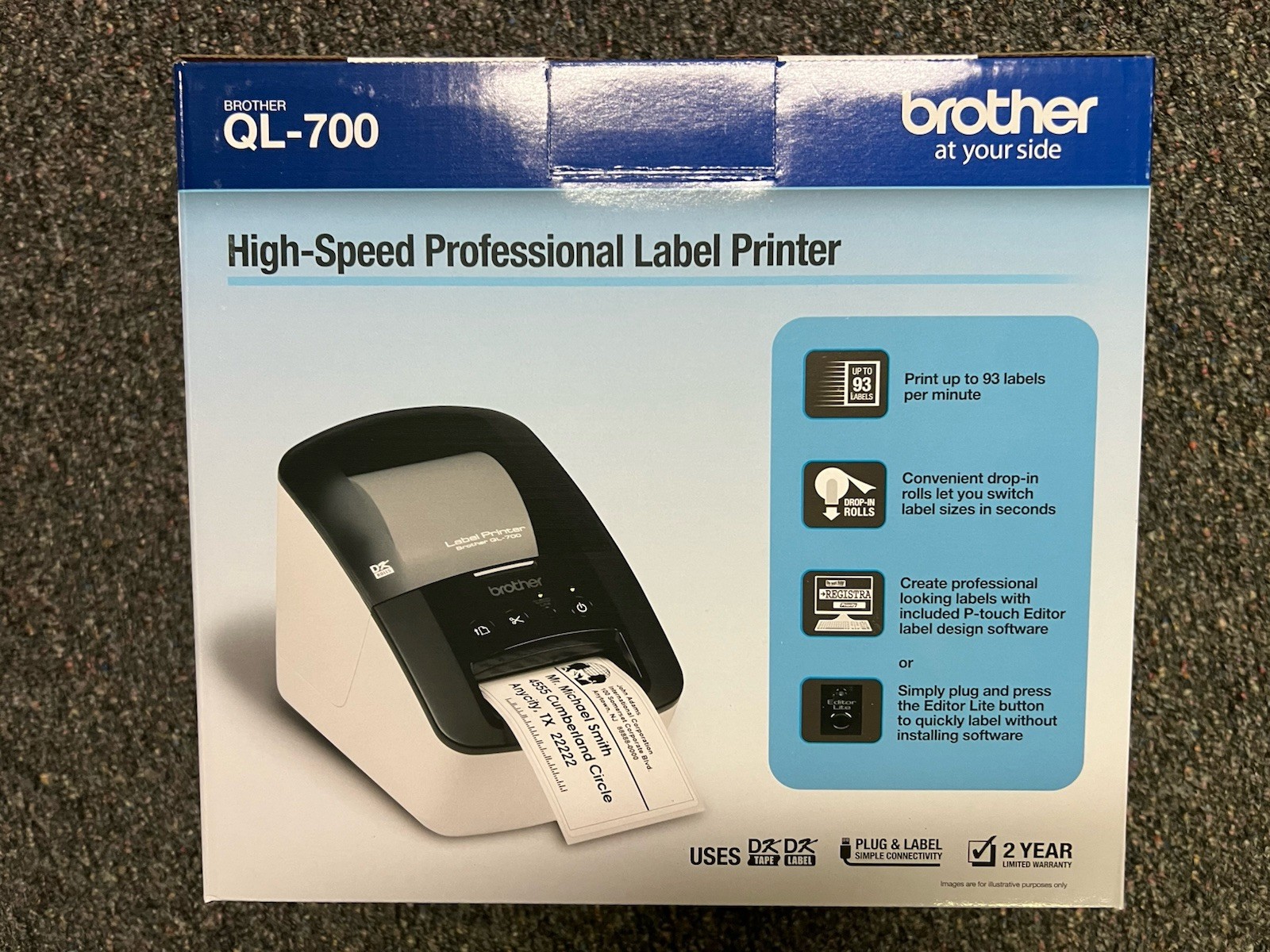 Brand New Brother QL-700 High-speed Label Thermal Printer - Fast Shipping