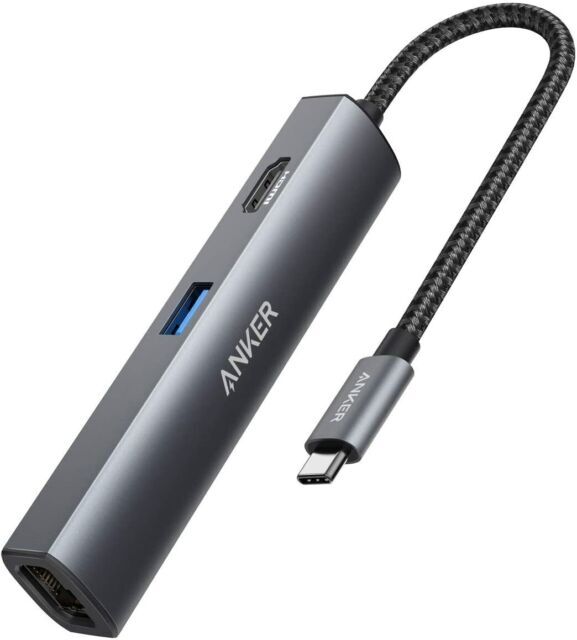 Anker A83650A1 65W USB Ethernet Hub - Black