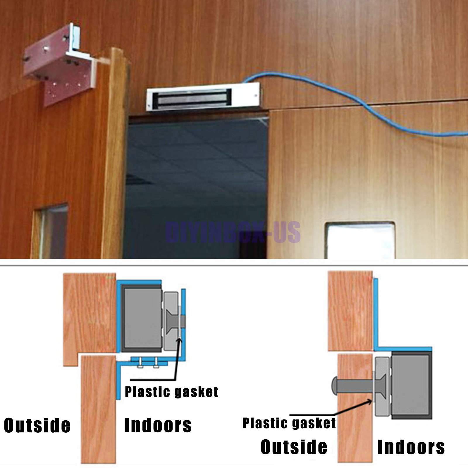 For Inward Door ZL Bracket 280KG/600lbs Holding Force Electric Magnetic Lock New