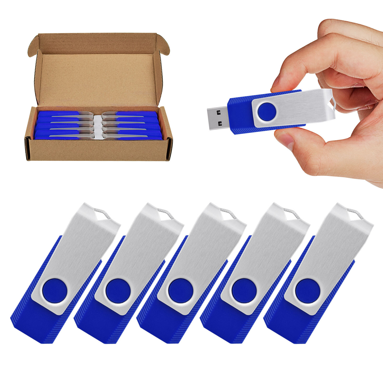 Kootion 32GB USB 2.0 Metal Flash Drive Memory Stick 5/ 10/ 100PCS Wholesale Blue
