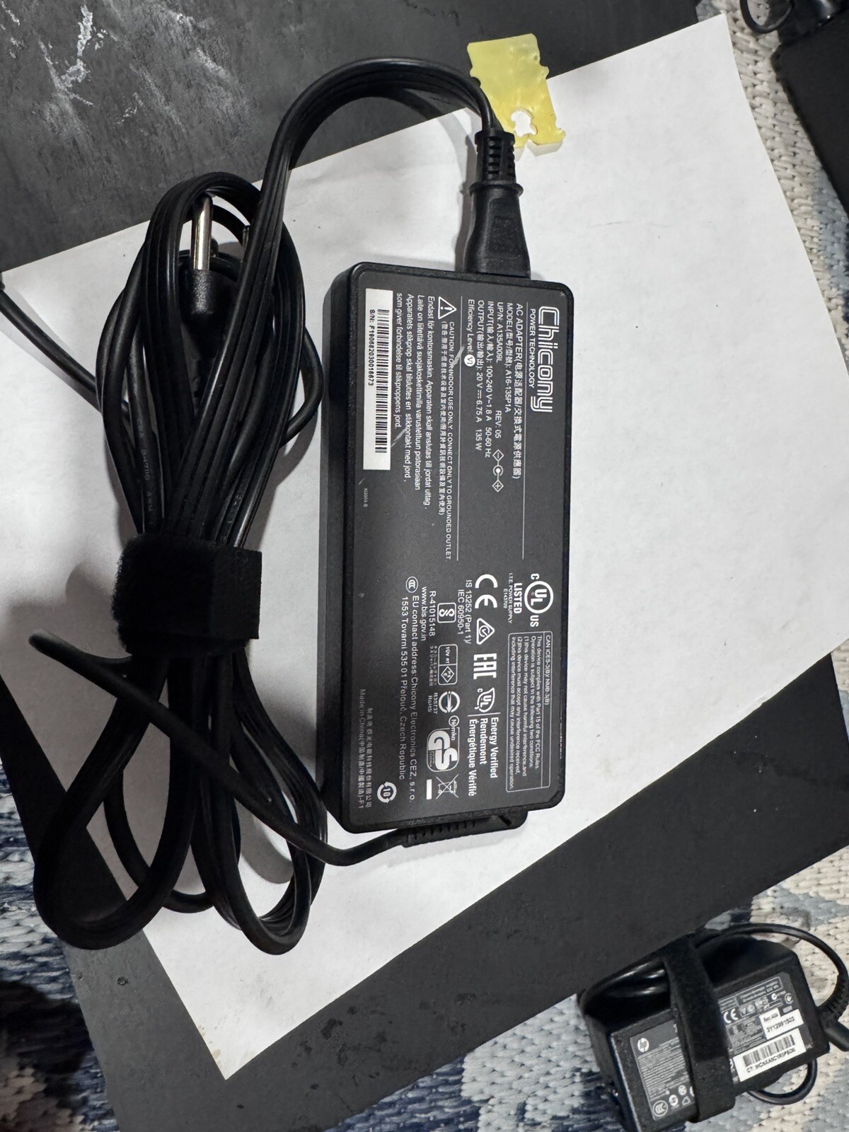 Genuine Chicony 135W AC yellow Adapter A16-135P1A for Msi and gaming laptop