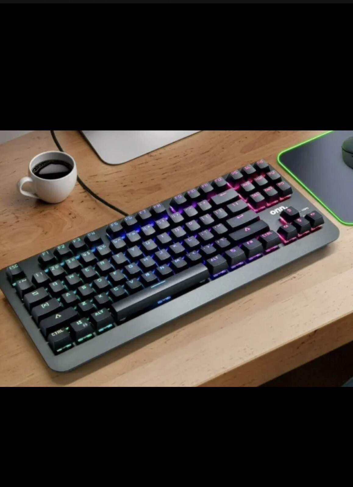 Onn  Mechanical Gaming Keyboard -USB Compact |Tenkeyless (TKL) Design Brand New
