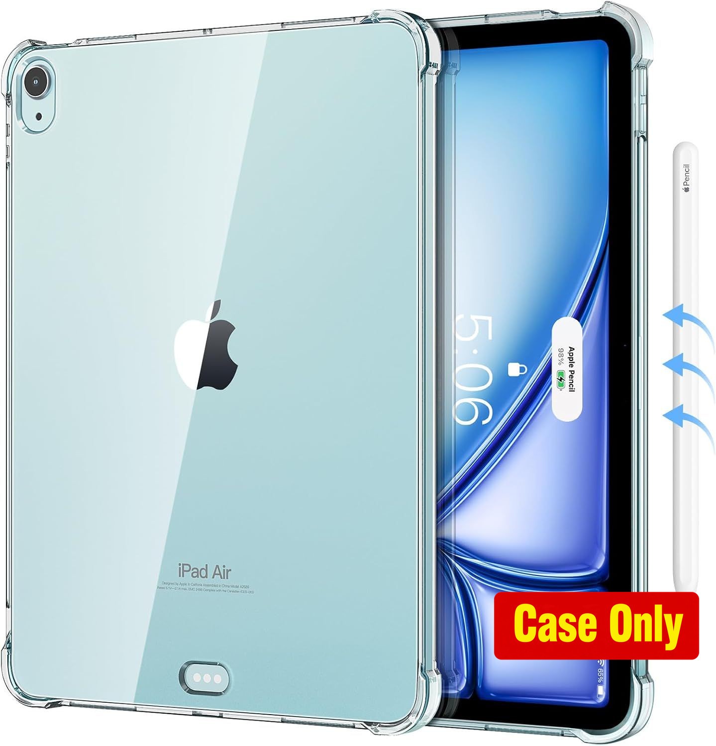 Clear Soft TPU Bumper Case for iPad Air 11 (2020/2022) with Reinforced Corners